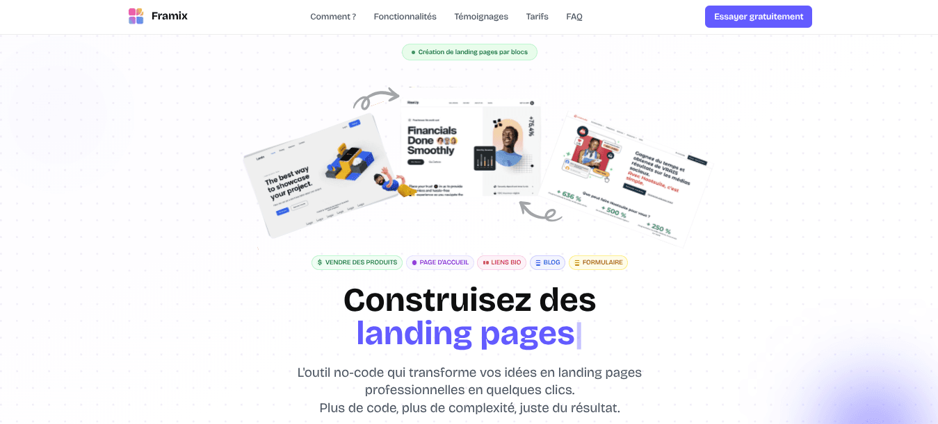 Framix • Landing page - Image principale